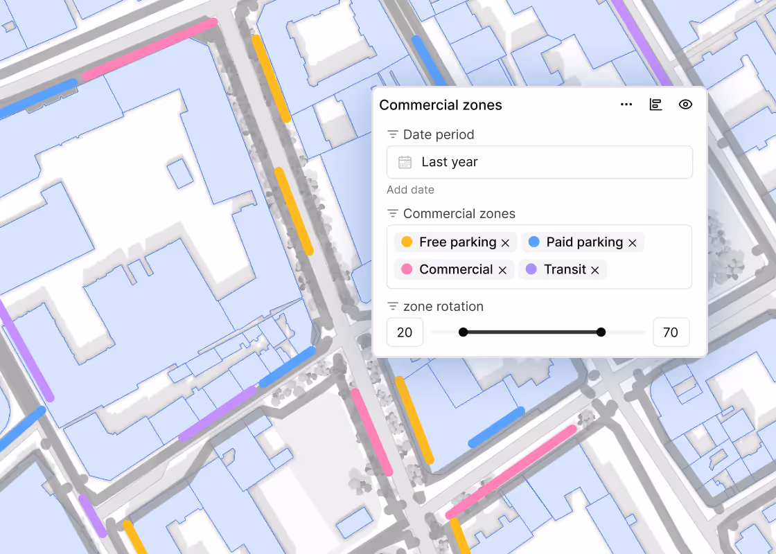 A UI display showcasing Freight & Curb Optimization
